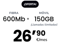 Fibra 600mb+ 150gb